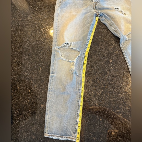 Levis 501 CT Blue Jeans Unisex 29x30 Distressed Tapered Thrashed 100% Cotton 90s - Picture 8 of 15